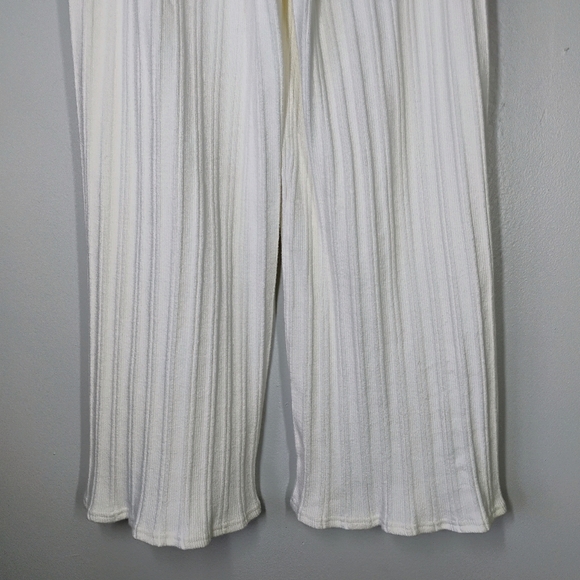 Free People Beach Cropped Ribbed Pants White Cream Comfy Pull On Size XS - Picture 5 of 12
